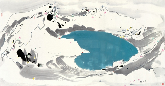 9、吳冠中　長白山天池_Wu Guanzhong_Heavenly Lake in Mount Changbai.jpg